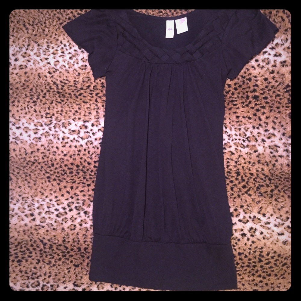Black Braided Sundress - Medium - short sleeves